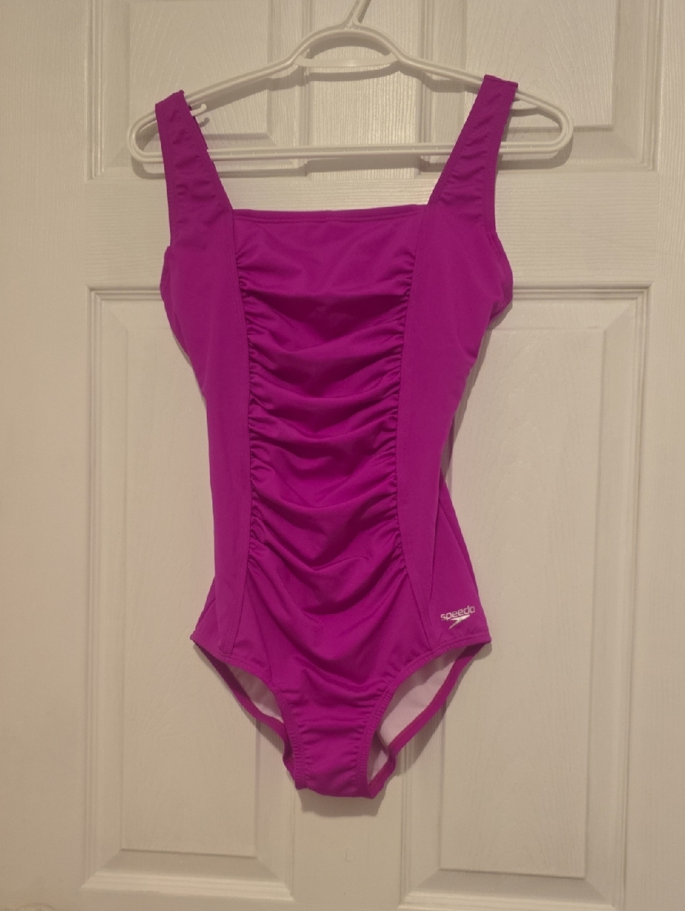 NWOT--Speedo Magenta Ruched One-Piece Swimsuit